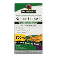 Load image into Gallery viewer, Nature's Answer - Korean Ginseng Root - 50 Vegetarian Capsules