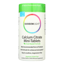 Load image into Gallery viewer, Rainbow Light 100% Calcium Citrate Mini-tabs - 120 Mini-tabs