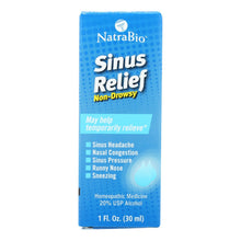 Load image into Gallery viewer, Natrabio Sinus Relief Non-drowsy - 1 Fl Oz