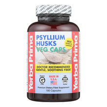 Load image into Gallery viewer, Yerba Prima Psyllium Husks Veg Caps - 625 Mg - 180 Vegetarian Capsules