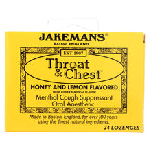Load image into Gallery viewer, Jakemans Throat And Chest Lozenges - Honey And Lemon - 24 Pack