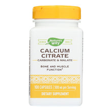 Load image into Gallery viewer, Nature's Way - Calcium Citrate - 500 Mg - 100 Capsules