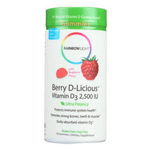 Load image into Gallery viewer, Rainbow Light Berry-d-licious Vitamin D3 Ripe Raspberry - 2500 Iu - 50 Gummies