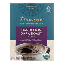 Load image into Gallery viewer, Teeccino Organic Herbal Coffee - Dandelion Dark Roast - 10 Bags - Case Of 6