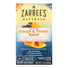Load image into Gallery viewer, Zarbee's Cough And Throat Relief Drink Mix - Nighttime Supplement - 6 Packets