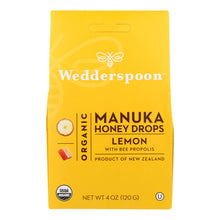 Load image into Gallery viewer, Wedderspoon Drops - Organic - Manuka - 15+ - Lemon - 4 Oz