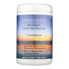 Load image into Gallery viewer, Ancient Secrets Aromatherapy Dead Sea Mineral Baths Lavender - 2 Lbs
