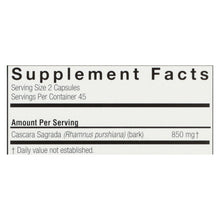 Load image into Gallery viewer, Nature's Answer - Cascara Sagrada Bark - 90 Vegetarian Capsules
