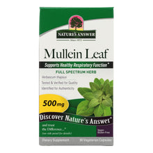 Load image into Gallery viewer, Nature's Answer Mullein Leaf Dietary Supplement  - 1 Each - 90 Sgel
