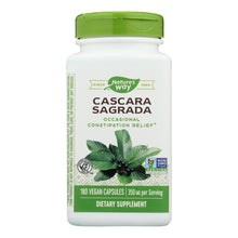 Load image into Gallery viewer, Nature's Way - Cascara Sagrada Bark - 180 Veg Capsules
