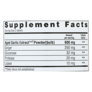 Kyolic - Aged Garlic Extract Candida Cleanse And Digestion Formula 102 - 200 Vegetarian Tablets