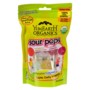 Yummy Earth Organic Super Sour Standup Lollipops - 3 Oz - Case Of 6