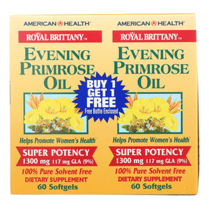 American Health - Evening Primrose Oil - 1300 Mg - 60+60 Softgels