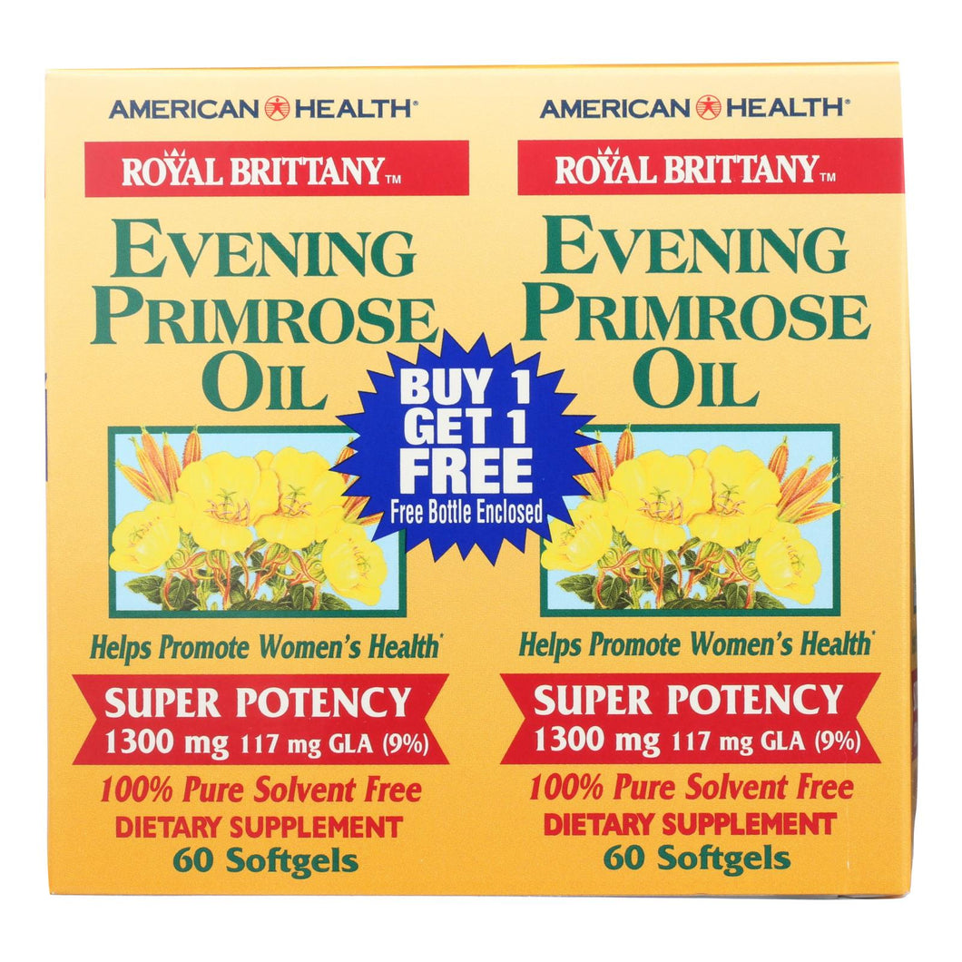 American Health - Evening Primrose Oil - 1300 Mg - 60+60 Softgels