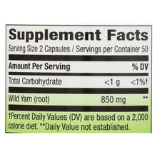Load image into Gallery viewer, Nature's Way - Wild Yam Root - 425 Mg - 100 Capsules

