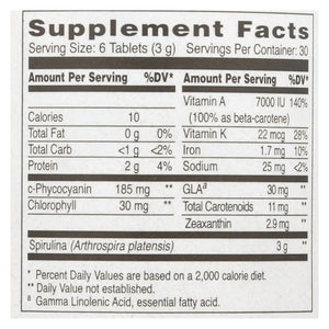 Earthrise Spirulina Natural - 500 Mg - 180 Tablets