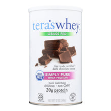 Load image into Gallery viewer, Tera&#39;s Whey Protein - Rbgh Free - Fair Trade Dark Chocolate - 12 Oz
