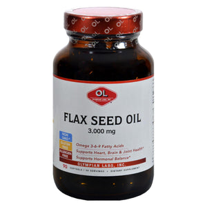 Olympian Labs Flax Seed Oil - Certified Organic - High Lignan - 3000 Mg - 90 Softgels