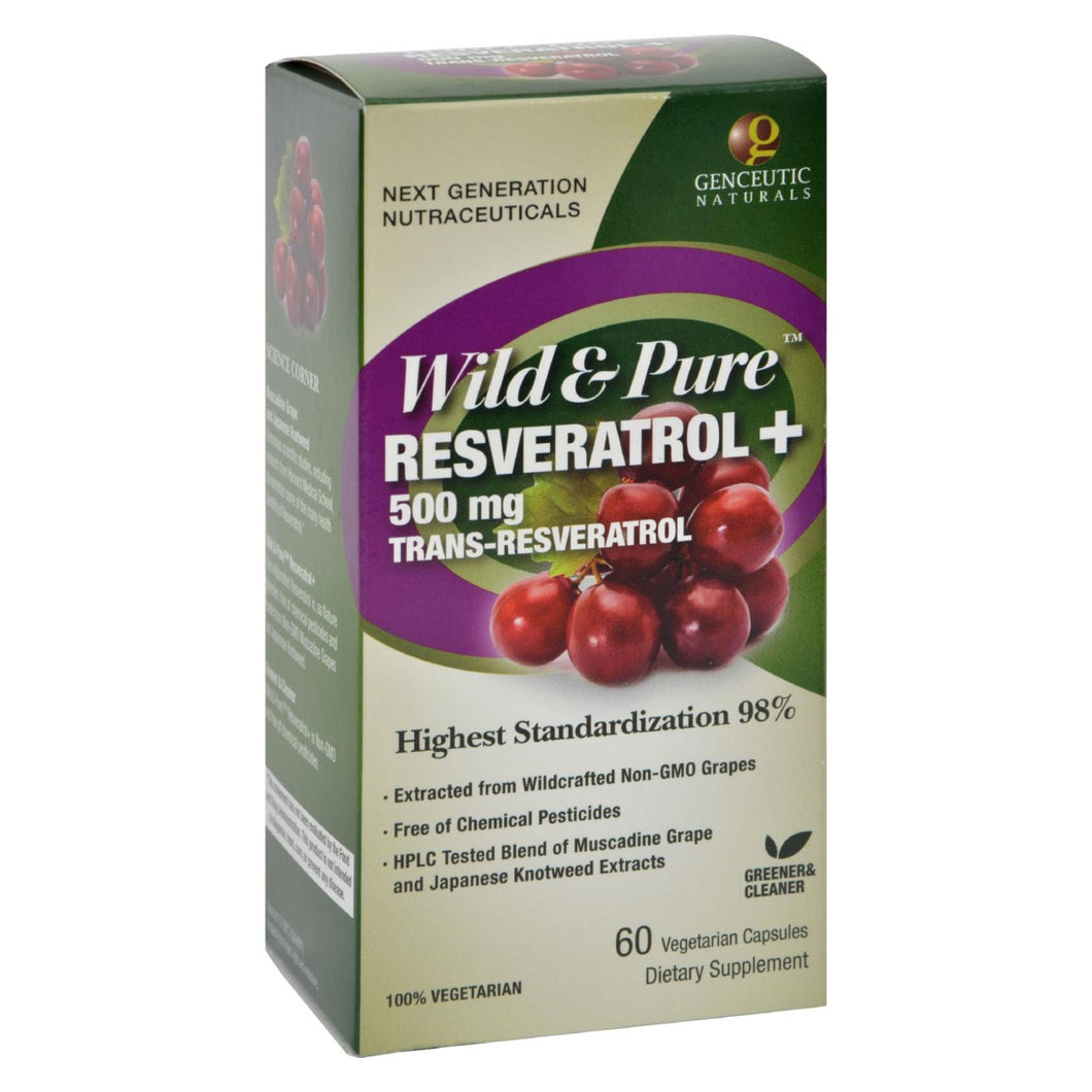 Genceutic Naturals Wild And Pure Resveratrol - 500 Mg - 60 Vcaps