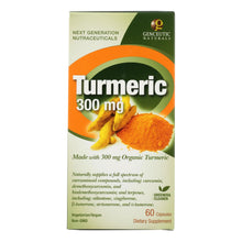 Load image into Gallery viewer, Genceutic Naturals Organic Turmeric - 300 Mg - 60 Capsules
