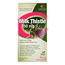 Load image into Gallery viewer, Genceutic Naturals Organic Milk Thistle - 350 Mg - 60 Capsules

