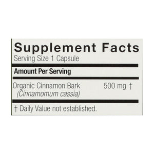 Genceutic Naturals Organic Cinnamon - 500 Mg - 60 Capsules