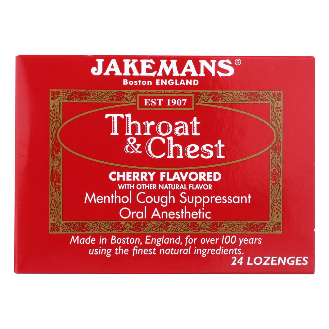 Jakemans Throat And Chest Lozenges - Cherry - Case Of 24 - 24 Pack