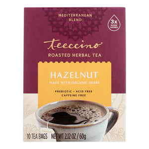 Teeccino Organic Tee Bags - Mediterranean Hazelnut - 10 Bags