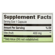 Load image into Gallery viewer, Nature's Way - Vitex Fruit - 400 Mg - 100 Capsules

