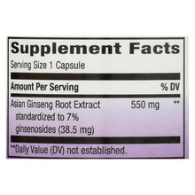 Load image into Gallery viewer, Nature's Way - Korean Ginseng Root Standardized - 60 Vegetarian Cpasules
