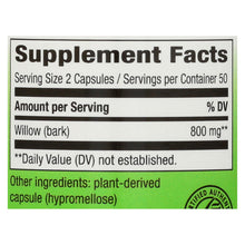 Load image into Gallery viewer, Nature's Way - White Willow Bark - 400 Mg - 100 Capsules
