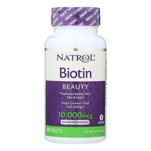 Load image into Gallery viewer, Natrol Biotin - 10000 Mcg - 100 Tablets

