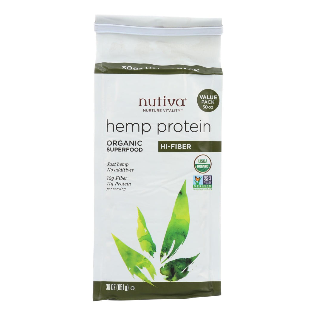 Nutiva Organic Hemp Protein Plus Fiber - 30 Oz