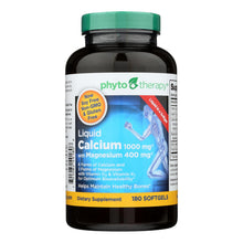 Load image into Gallery viewer, Phyto-therapy Liquid Calcium With Magnesium - 1000 Mg - 180 Softgels
