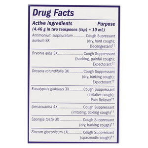 Boericke And Tafel - Cough And Bronchitis Syrup With Zinc - 4 Oz