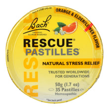 Load image into Gallery viewer, Bach Flower Remedies Rescue Remedy Pastilles Orange Elderflower - 1.7 Oz - Case Of 12
