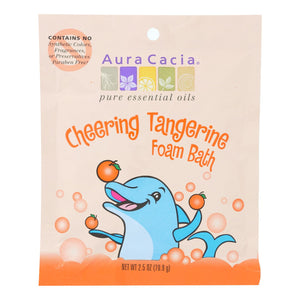 Aura Cacia - Cheering Foam Bath Tangerine And Sweet Orange Essential Oils - Case Of 6 - 2.5 Oz