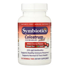 Load image into Gallery viewer, Symbiotics Colostrum Plus Wild Cherry - 1 G - 120 Chewables
