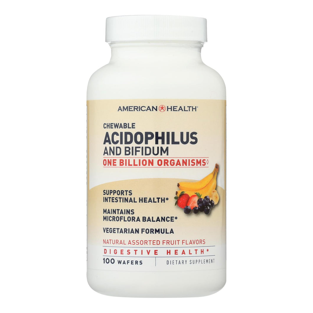 American Health - Acidophilus And Bifidum Chewable Fruit - 100 Wafers