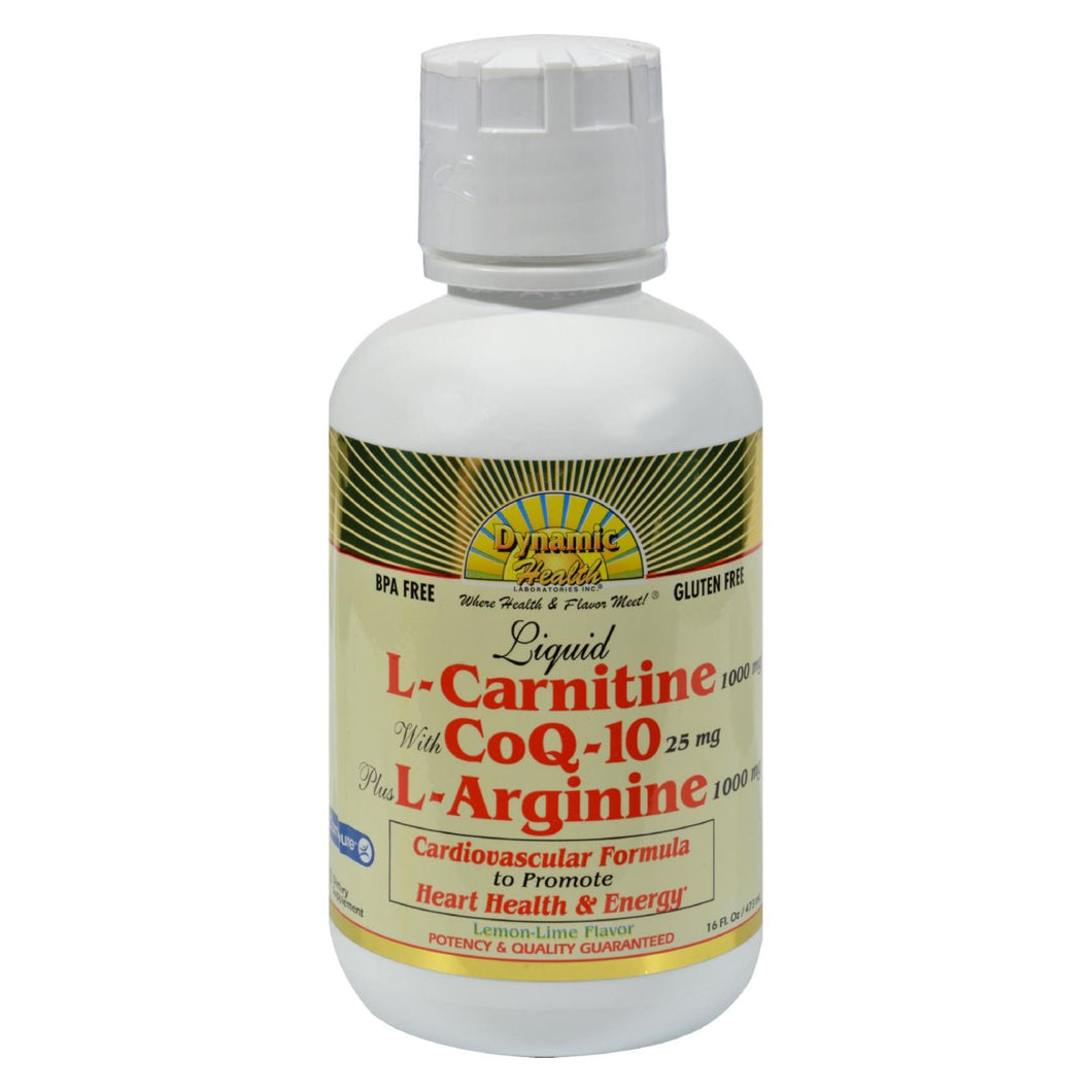 Dynamic Health Liquid L-carnitine With Coq-10 Plus L-arginine Lemon Lime - 16 Fl Oz