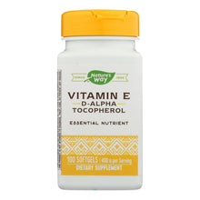 Load image into Gallery viewer, Nature's Way - Vitamin E - 400 Iu - D-alpha Tocopherol- 100 Softgels
