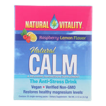 Load image into Gallery viewer, Natural Vitality Magnesium Natural Calm Raspberry Lemon - 30 Packets
