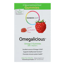 Load image into Gallery viewer, Rainbow Light Gummy Omegalicious Omega 3 Formula Sour Raspberry - 30 Packets
