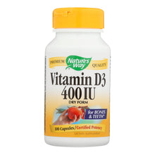 Load image into Gallery viewer, Nature's Way - Vitamin D-400 - 400 Iu - 100 Capsules

