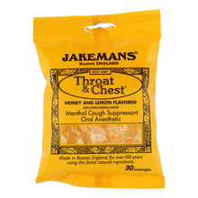 Load image into Gallery viewer, Jakemans Throat And Chest Lozenges - Honey And Lemon - Case Of 12 - 30 Pack
