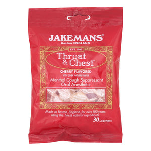 Jakemans Throat And Chest Lozenges - Cherry - Case Of 12 - 30 Pack