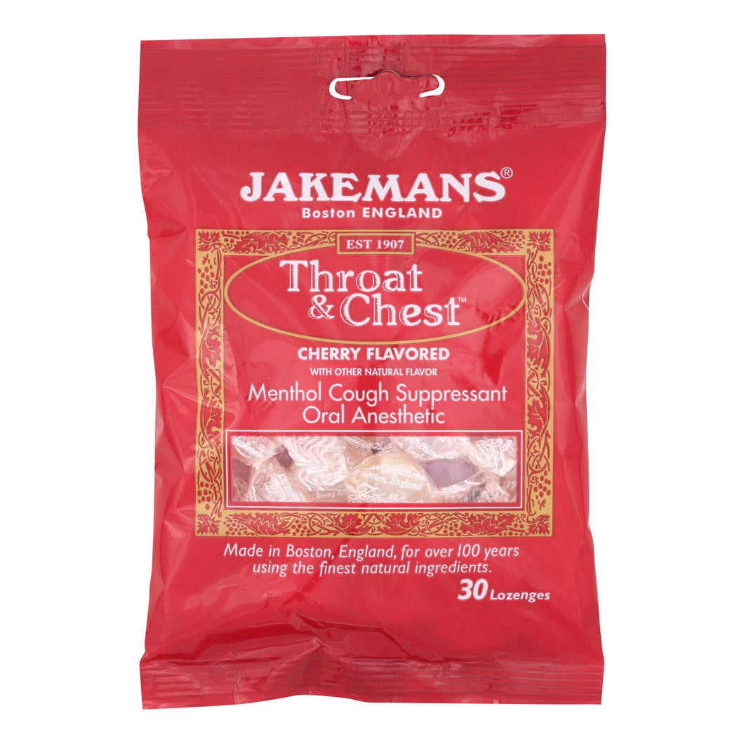 Jakemans Throat And Chest Lozenges - Cherry - Case Of 12 - 30 Pack