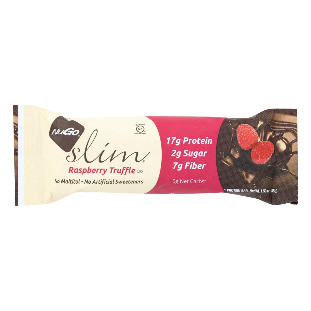 Nugo Nutrition Bar - Slim Raspberry Truffle - 1.59 Oz - Case Of 12