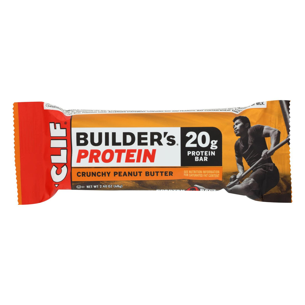 Clif Bar Builder Bar - Crunchy Peanut Butter - Case Of 12 - 2.4 Oz