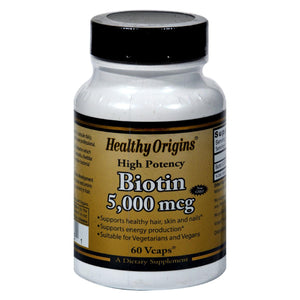 Healthy Origins Biotin - 5000 Mcg - 60 Vcaps